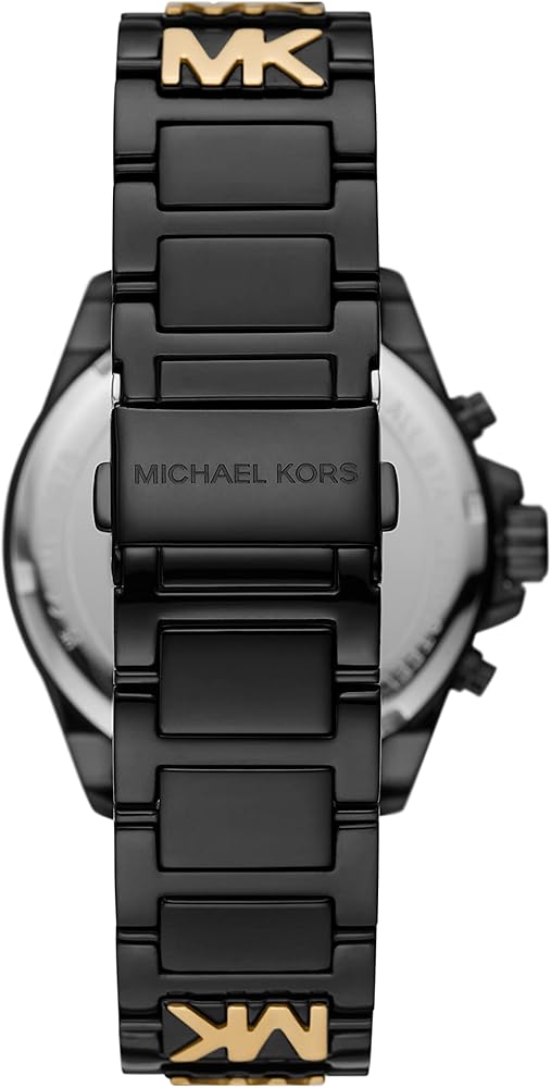 Michael Kors Wren Chronograph Black Dial Two Tone Steel Strap Watch for Women - MK6978