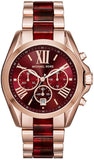 Michael Kors Bradshaw Burgundy Dial Two Tone Steel Strap Watch for Women - MK6270