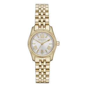 Michael Kors Lexington Quartz Silver Dial Gold Steel Strap Watch For Women - MK3229