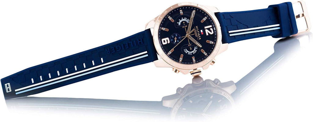 Tommy Hilfiger Decker Multifunction Blue Dial Blue Rubber Strap Watch for Men - 1791474