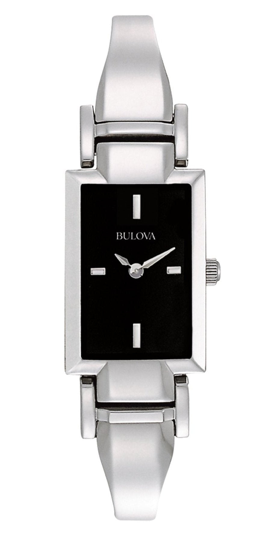 Bulova 96L138 Womens Black Dial Rectangle Stainless Bangle Watch New Battery 61yfrsiHnsL.jpg_BO30,255,255,  main image 4
