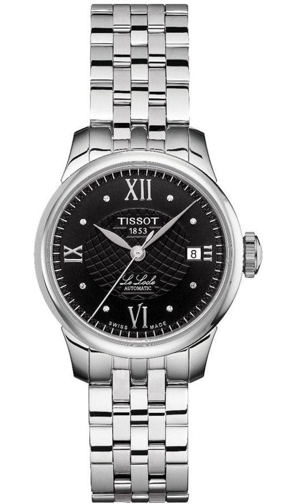 Tissot Le Locle Automatic Lady Black Dial Silver Steel Strap Watch For