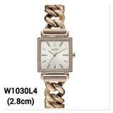 Guess Vanity Diamonds Silver Dial Gold Steel Strap Watch for Women - W1030L4