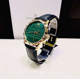 Gucci Le Marche Des Merveilles Quartz Green Dial Black Leather Strap Watch For Women - YA126463