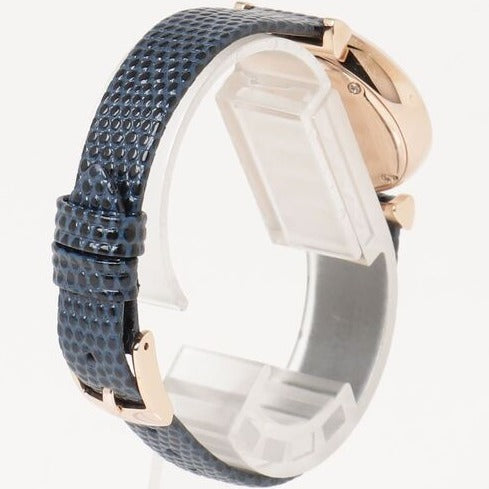 Emporio Armani Gianni T-Bar Analog Mother of Pearl Dial Blue Leather Strap Watch For Women - AR11468