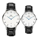 Daniel Wellington Dapper Reading White Dial Black Leather Strap Watch For Men - DW00100108