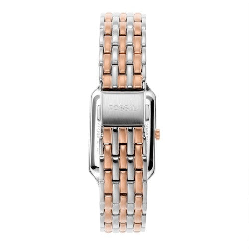 Fossil Raquel Three Hand White Dial Two Tone Steel Strap Watch For Women - ES5222
