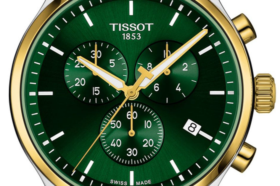 Tissot T Sport Chrono XL Classic Green Dial Two Tone Steel Strap Watch for Men - T116.617.22.091.00