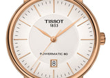 Tissot T Classic Carson Premium Automatic White Dial Rose Gold Steel Strap Watch for Men - T122.407.33.031.00