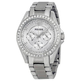 Fossil Riley Multifunction Silver Dial Silver Steel Strap Watch for Women - ES3202