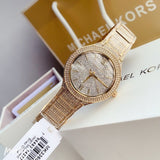 Michael Kors Kerry Crystals Gold Dial Gold Steel Strap Watch For Women - MK3360