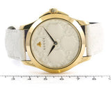 Gucci G Timeless Quartz White Dial White Leather Strap Watch For Women - YA1264033A