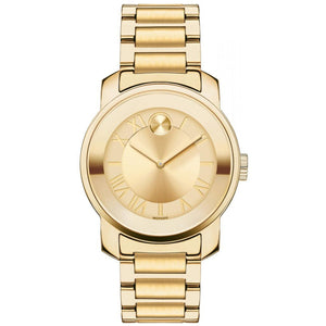 Movado Bold Gold Dial Gold Steel Strap Watch for Women - 3600323