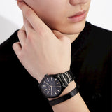 Armani Exchange Nico Analog Black Dial Black Steel Strap Watch For Men - AX7102