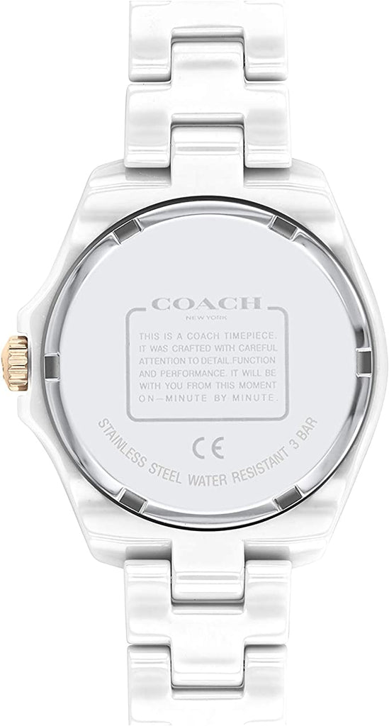 Coach Preston Mother of Pearl Dial White Steel Strap Watch for Women - 14503661