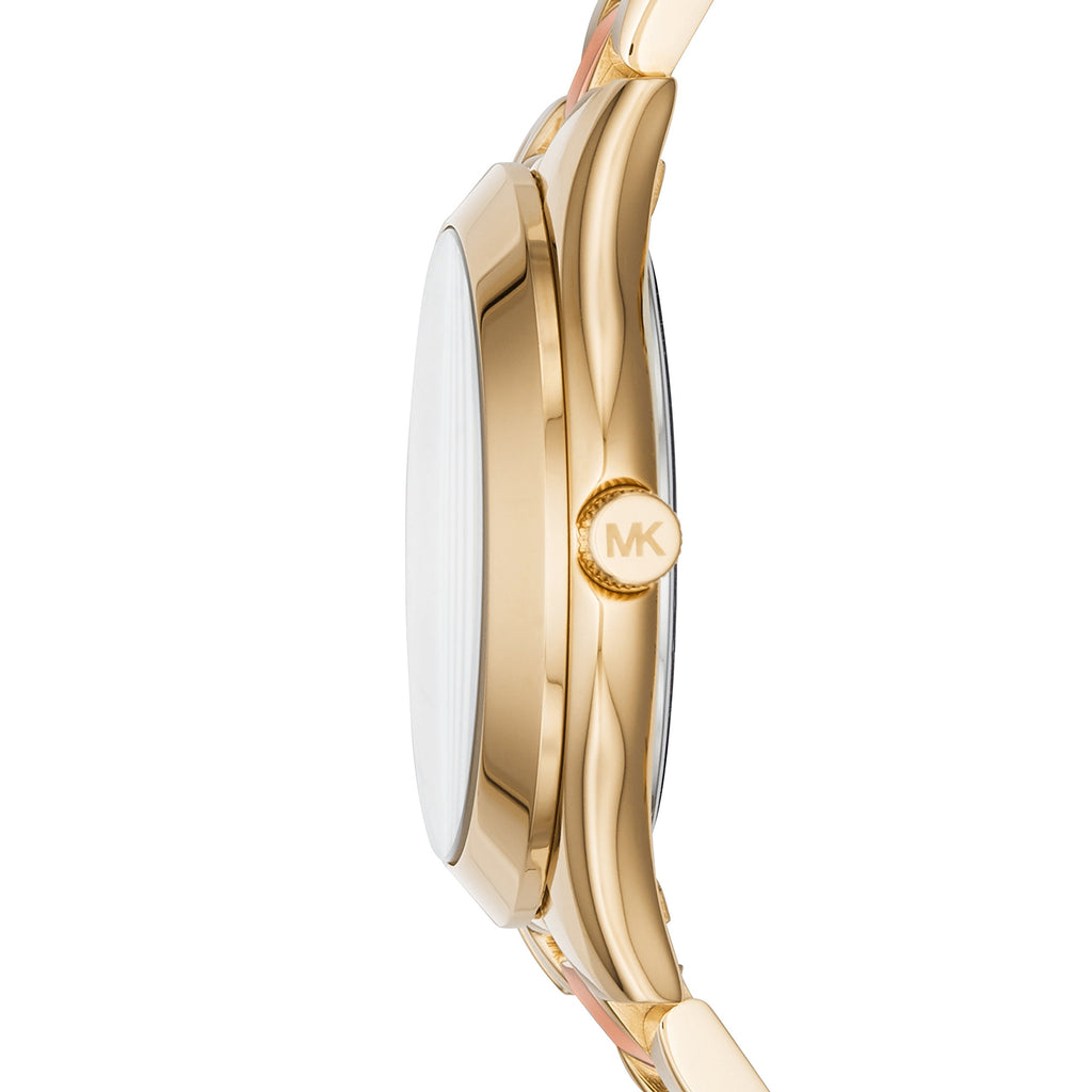 Michael Kors Mini Slim Runway Rose Gold Dial Two Tone Steel Strap Watch for Women - MK3650