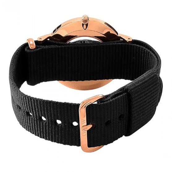 Daniel Wellington Dapper Cornwall White Dial Black Nylon Strap Watch For Men - DW00100261