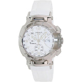Tissot T Race Lady Chronograph White Dial White Rubber Strap Watch for Women - T048.217.17.017.00