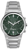 Salvatore Ferragamo Sapphire Chrono Green Dial Silver Steel Strap Watch for Men - SFME00421