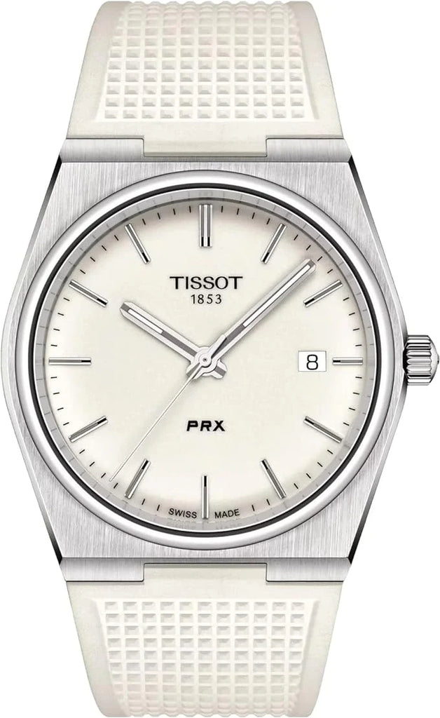 Tissot PRX 40 White Dial White Rubber Strap Watch For Men - T137.410.17.011.00