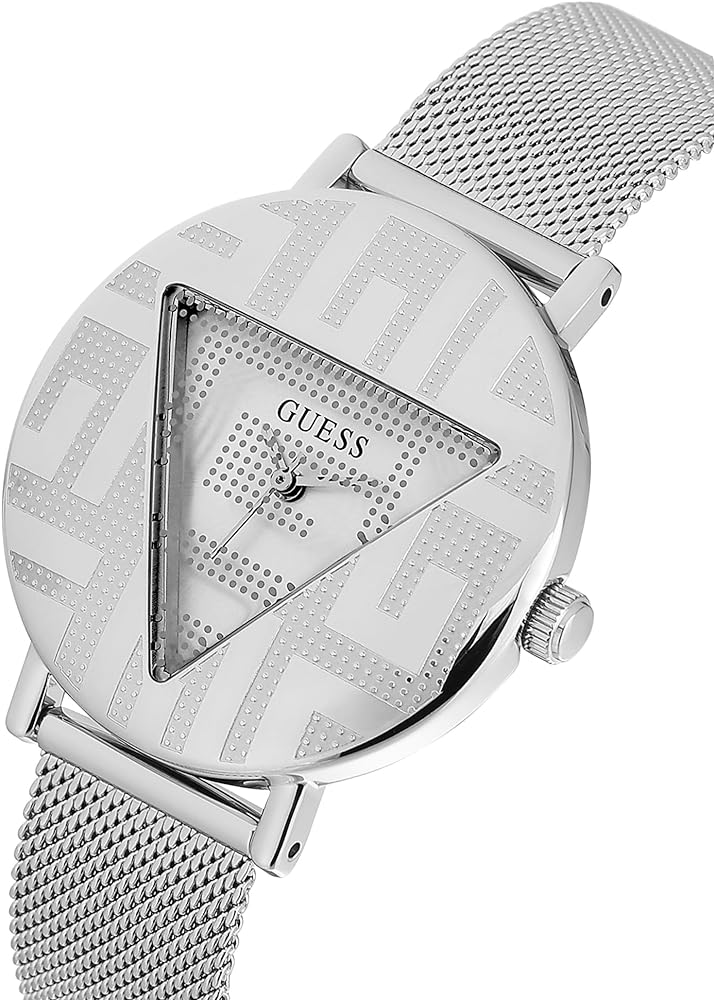 Guess Iconic Quartz Silver Dial Silver Mesh Bracelet Watch For Women - GW0527L1