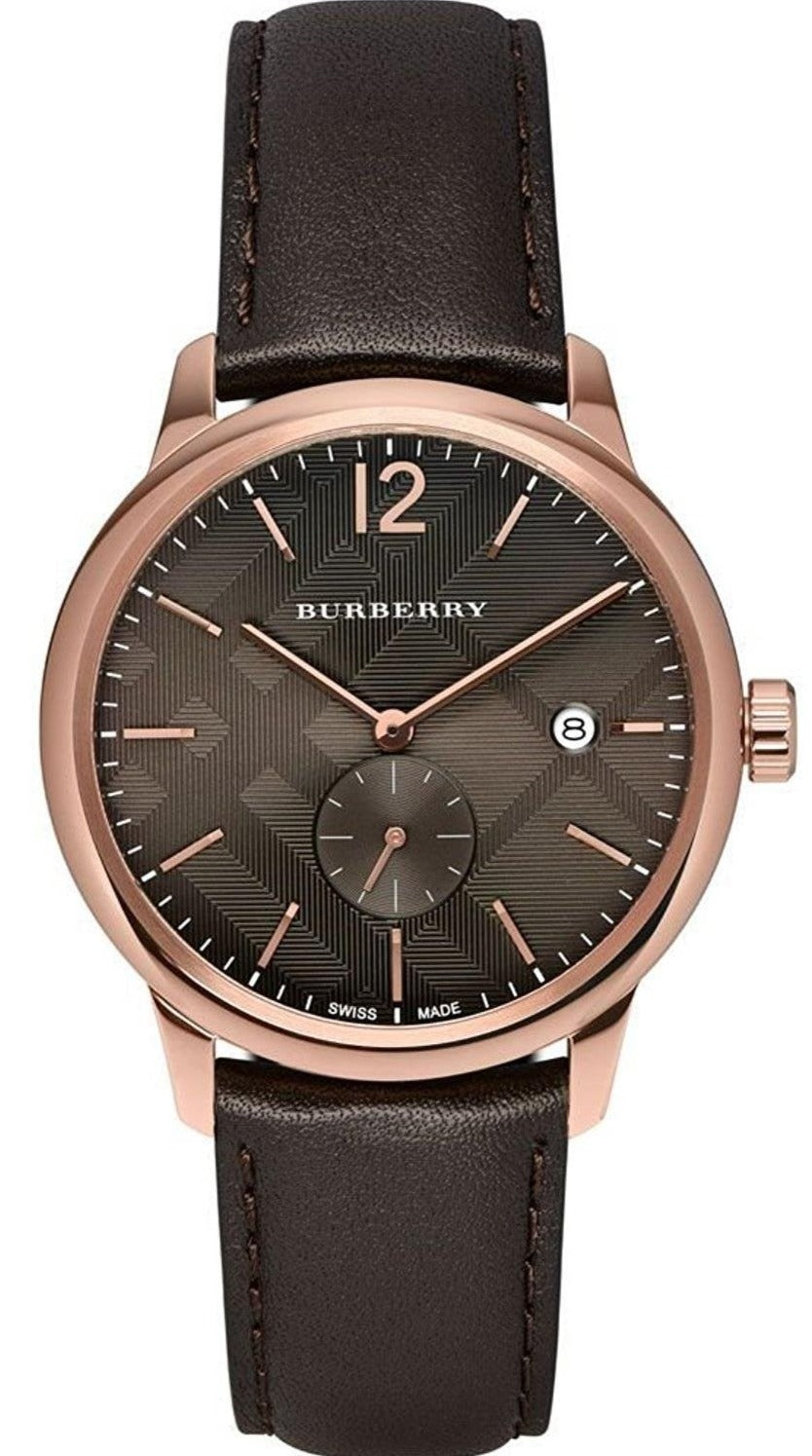 Burberry The Classic Brown Dial Brown Leather Strap Watch for Men - BU