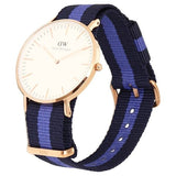 Daniel Wellington Classic Swansea White Dial Two Tone Nylon Strap Watch For Women - 0504DW