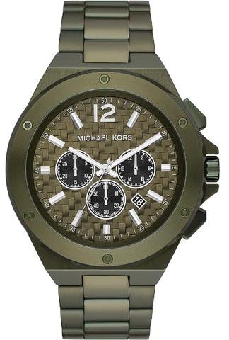 Michael Kors Lennox Chronograph Green Dial Green Steel Strap Watch For