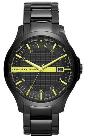 Armani Exchange Hampton Black Dial Black Steel Strap Watch For Men - AX2407