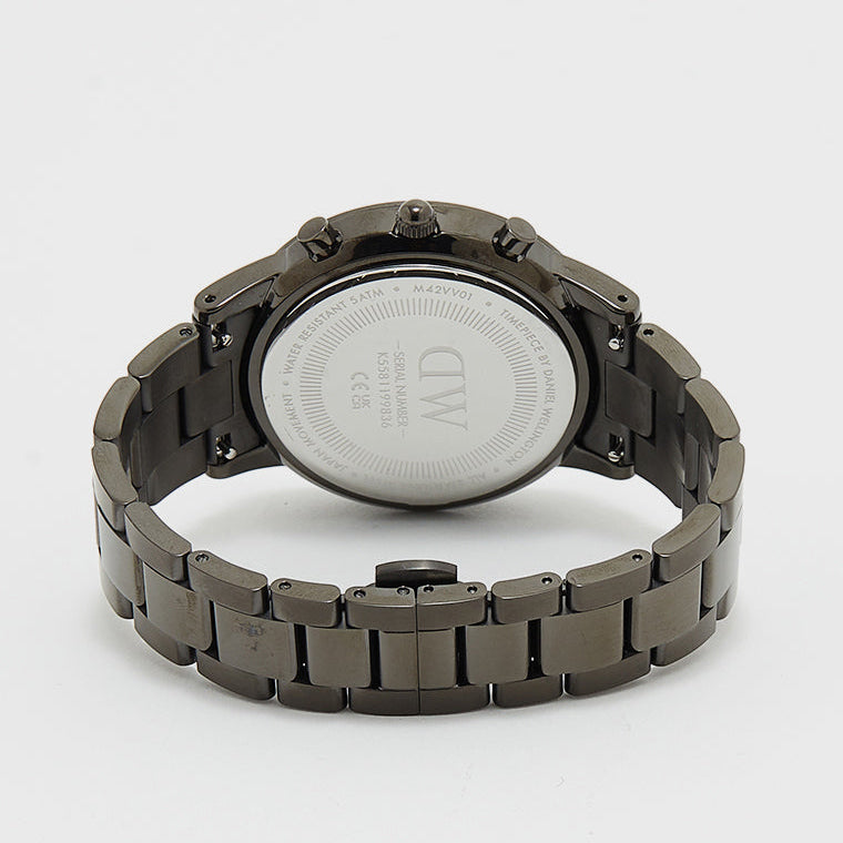 Daniel Wellington Iconic Link Chronograph Grey Dial Grey Steel Strap Watch for Men - DW00100643