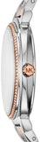 Michael Kors Cinthia Mother of Pearl Dial Two Tone Steel Strap Watch For Women - MK3831