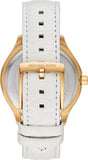 Michael Kors Sage Three-Hand Mother of Pearl White Dial White Leather Strap Watch for Women - MK4818