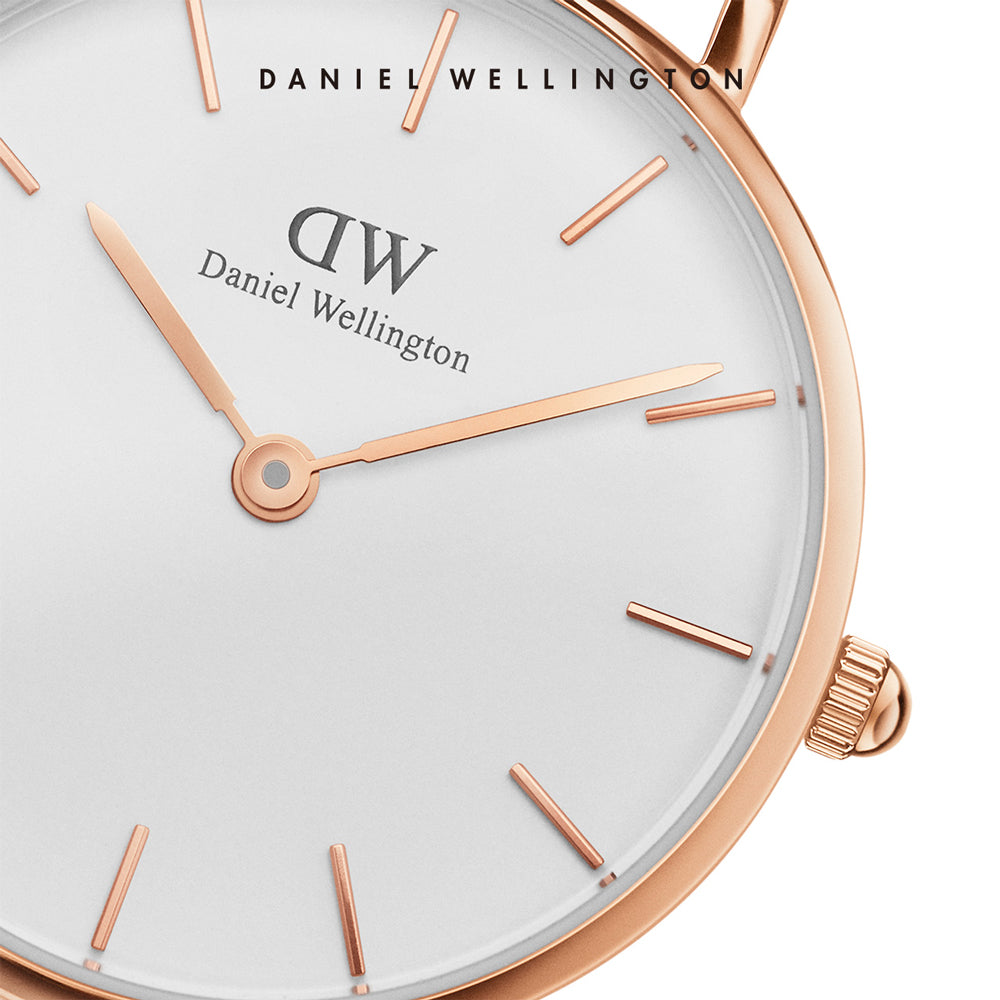 Daniel Wellington Roselyn 3A Petite White Dial Red NATO Strap Watch For Women - DW00100293