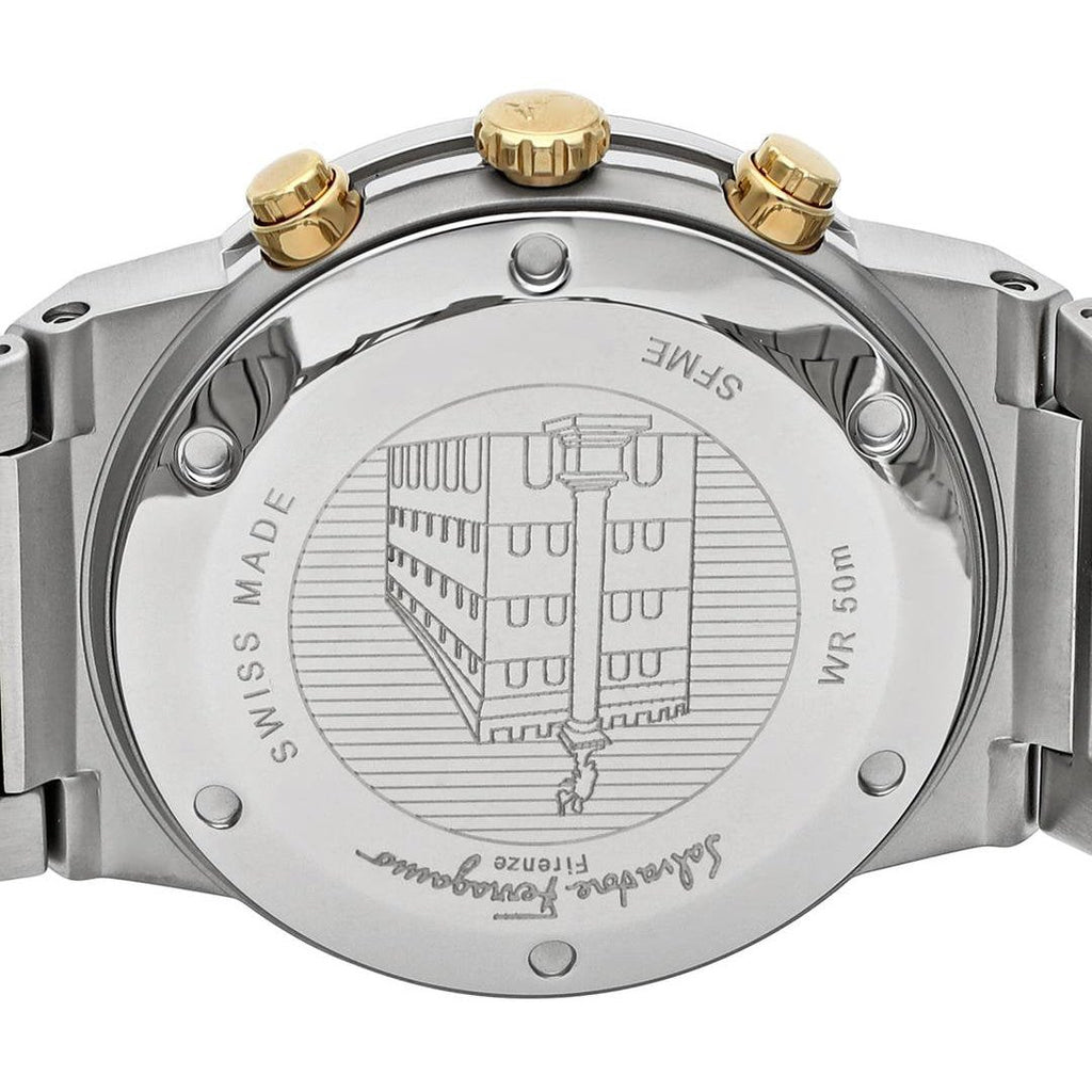 Salvatore Ferragamo Sapphire Chrono Blue Dial Two Tone Steel Strap Watch for Men - SFME00521