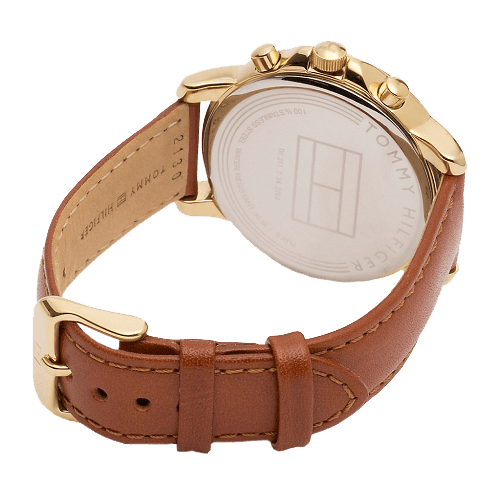 Tommy Hilfiger Claudia Rose Gold Dial Brown Leather Strap Watch for Women - 1781818