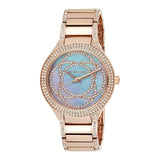 Michael Kors Kerry Purple Dial Rose Gold Stainless Steel Strap Watch for Women - MK3482