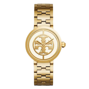 Tory Burch Reva Gold Dial Gold Steel Strap Watch for Women - TBW4025
