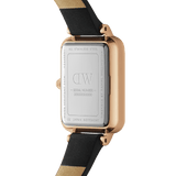 Daniel Wellington Quadro Sheffield Black Dial Black Leather Strap Watch For Women - DW00100435