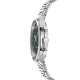 Salvatore Ferragamo Sapphire Chrono Green Dial Silver Steel Strap Watch for Men - SFME00421