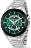 Maserati Traguardo Chronograph Green Dial Silver Steel Strap Watch For Men - R8873612060