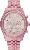 Michael Kors Lexington Chronograph Pink Dial Pink Steel Strap Watch for Women - MK8792