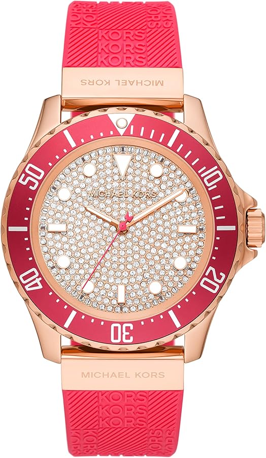Michael Kors Everest Analog Rose Gold Dial Pink Silicone  display picture 1