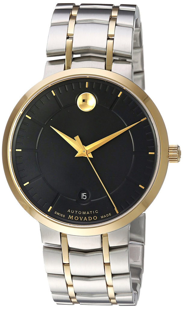 Movado 1881 Automatic Black Dial Two Tone Steel Strap Watch For Men - 0606916