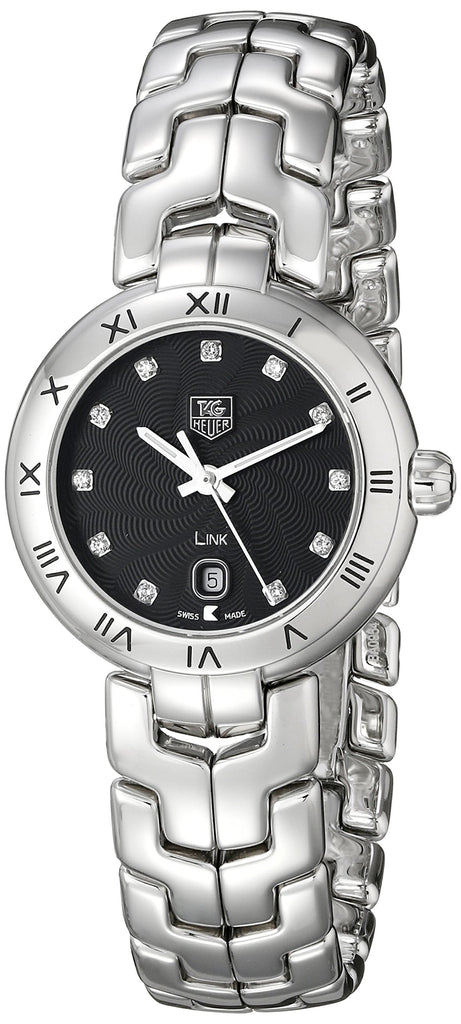 Tag Heuer Link Quartz Diamonds Black Dial Silver Steel Strap Watch for Women - WAT1410.BA0954