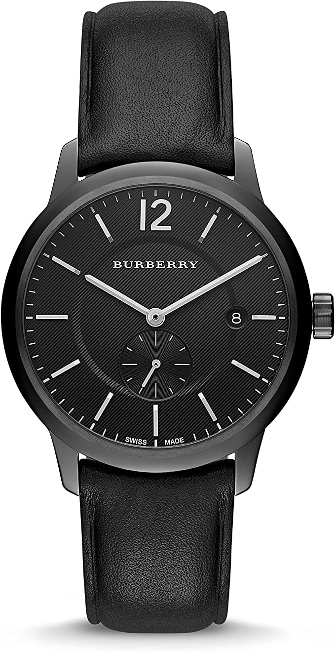 Burberry The Classic Black Dial Black Leather Strap Watch for Men - BU