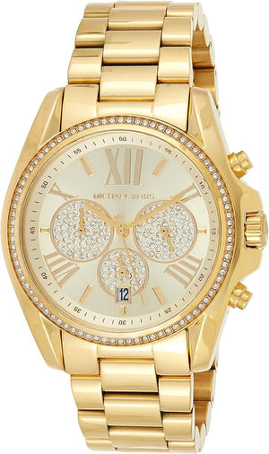 Michael Kors Bradshaw Quartz Gold Dial Gold Steel Strap Watch For Women - MK6538