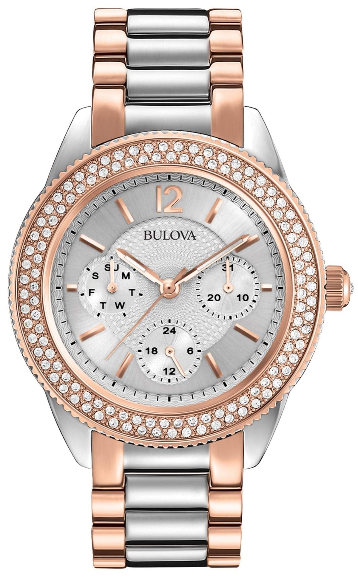 Bulova Crystal Collection Silver Dial Two Tone Steel Strap  display picture 1