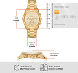Michael Kors Berkley Chronograph Gold Dial Gold Steel Strap Watch For Women - MK7411