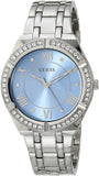 Guess Cosmo Diamonds Blue Dial Silver Steel Strap Watch for Women - GW0033L5