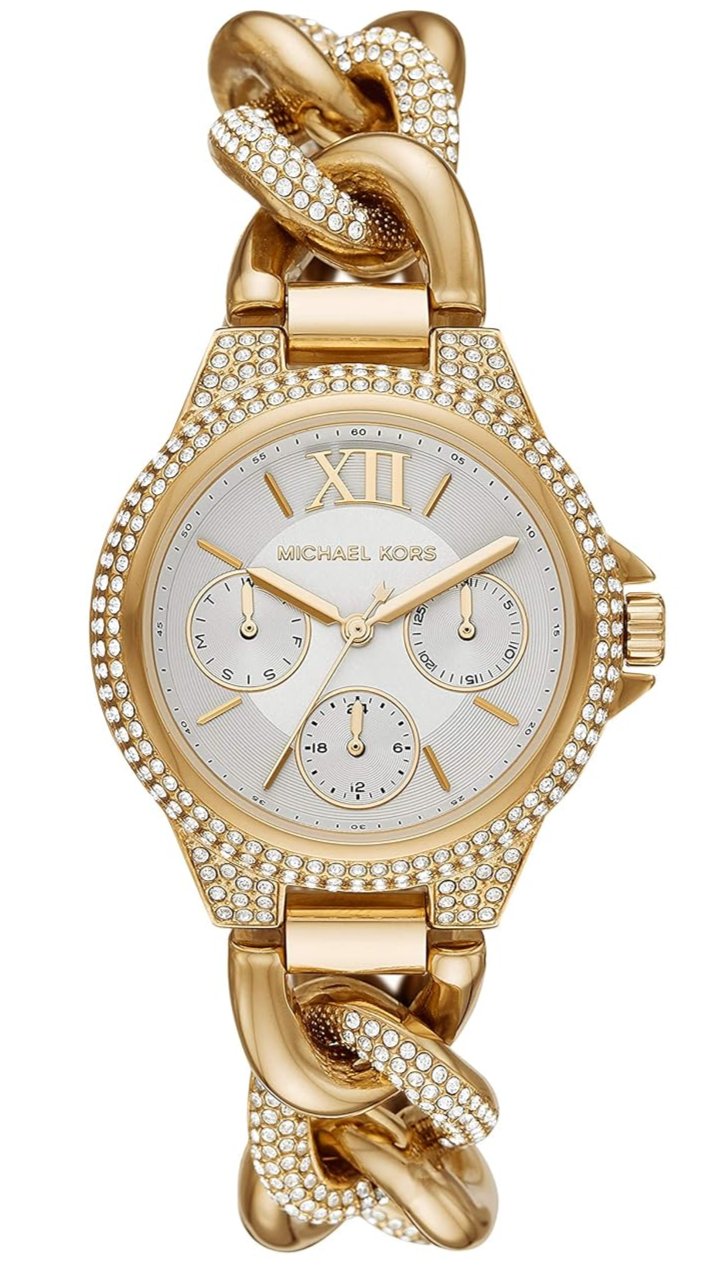 Michael Kors Camille Chronograph Silver Dial Gold Steel  display picture 3